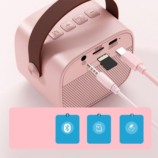 Belaidė kolonėlė su mikrofonu - Rožinė - Image 3