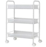 Mobili virtuvės lentyna ant ratukų (Balta)