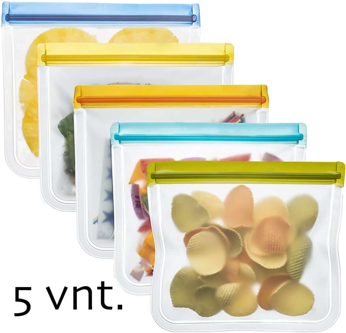 Silikoniniai šaldymo maišeliai, 5 vnt. - Image 1