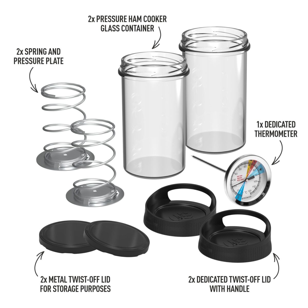 Stiklinis presuoklis – DUO rinkinys, 2 x 450 g talpos - Image 2