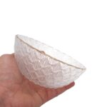 Stiklinė dubenėlis 15 cm su auksiniu krašteliu - Image 2