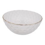 Stiklinė dubenėlis 15 cm su auksiniu krašteliu