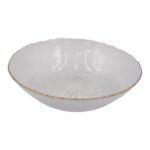 Stiklinė dubenėlė 19,5 cm su auksuotu krašteliu