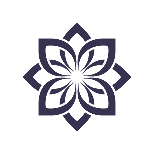 Stylizuota gėlė su šešiomis žiedlapių formomis