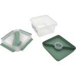 Kvadratinė maisto dėžutė su įrankiais ir vidiniu skyriumi (2,25 l) - Image 3