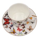 Porcelianinis puodelis su lėkštute „Drugeliai“ 275 ml - Image 2