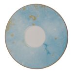 Puodelis su lėkštute, mėlynas su auksiniu dekoru, 275 ml - Image 3