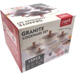 15 dalių marmuro dangos puodų ir keptuvės rinkinys - Image 11