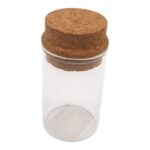 Stiklinis indelis su kamštiniu dangteliu