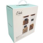 Stikliniai maisto saugojimo indeliai