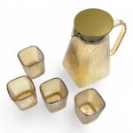 Stiklinis ąsotis su dangteliu ir stiklinėmis - Image 2