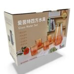 Stiklinis ąsotis su dangteliu ir stiklinėmis - Image 3