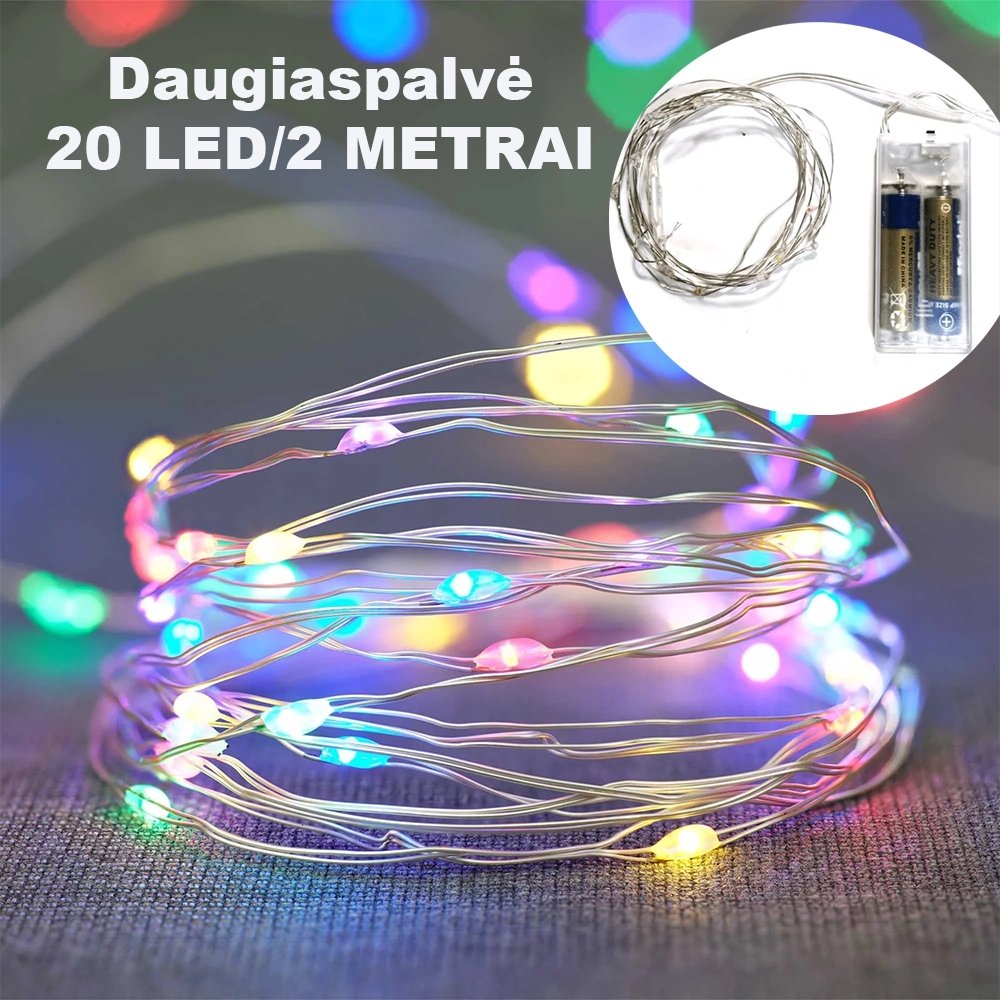 20-led-girlianda-spalvota-aa 20 LED Girlianda, Spalvota AA - Image 1