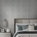 3D dekoratyvinė lipni sienų panelė – pilka medžio imitacija 300 x 45 cm - Image 3