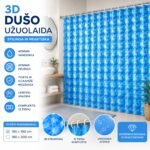 3D Dušo Užuolaida MĖLYNA
