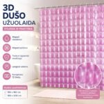 3D Dušo Užuolaida ROŽINĖ