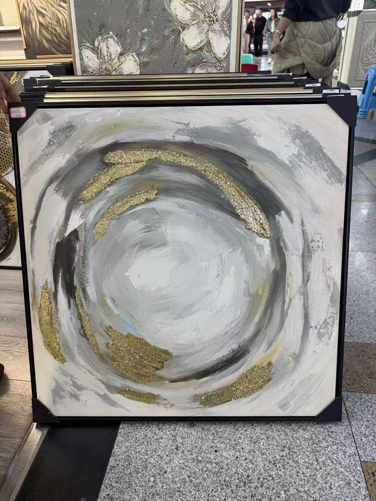 auksinis-sukurys-abstraktus-paveikslas-80-80-cm „Auksinis sūkurys“ abstraktus paveikslas, 80 × 80 cm - Image 1