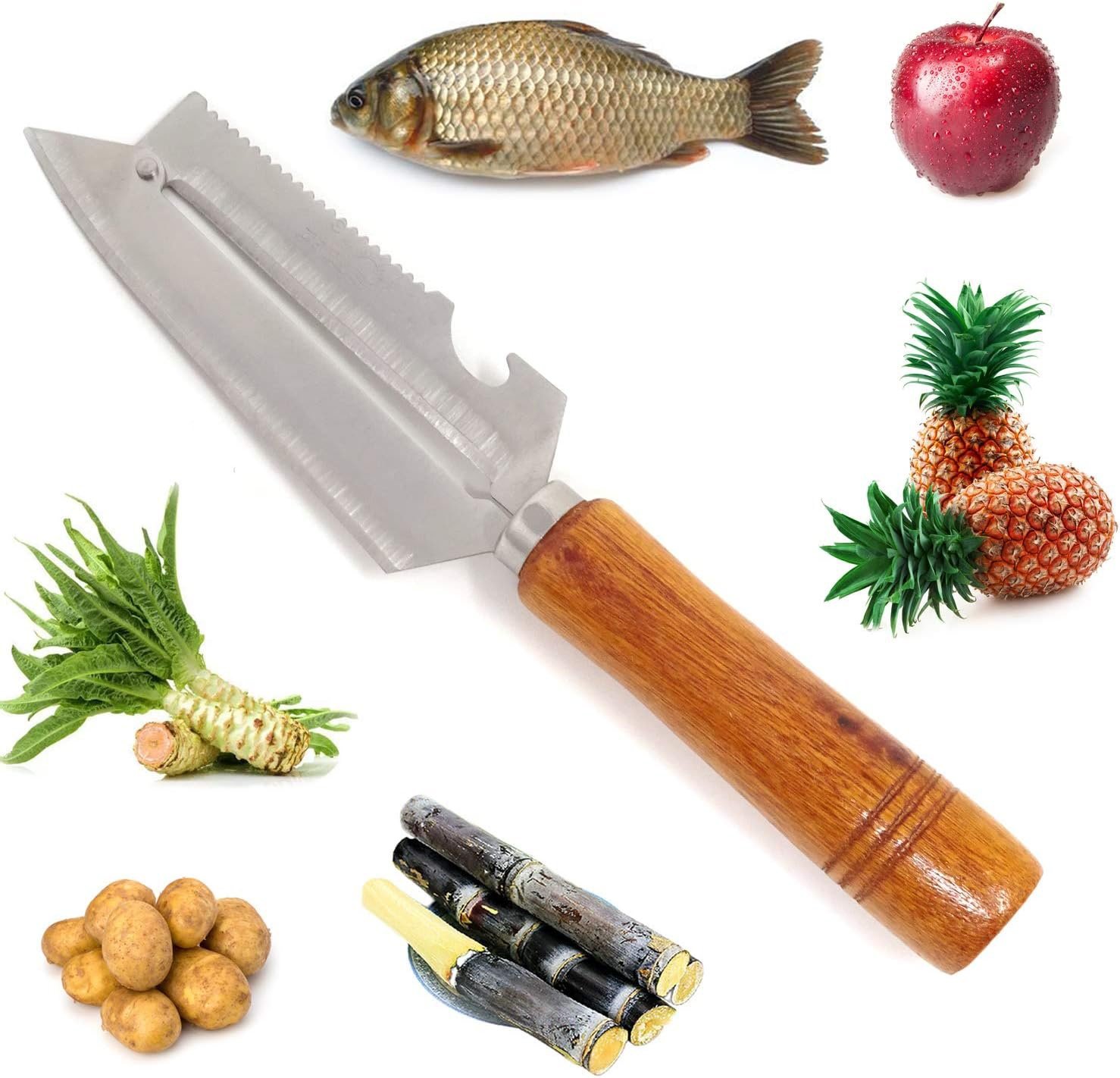 daugiafunkcinis-virtuvinis-peilis-skustukas-3in1-su-medine-rankena Daugiafunkcinis virtuvinis peilis-skustukas 3in1 su medine rankena - Image 1