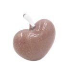 Dekoratyvinė stiklinė širdies formos figūrėlė, 14×13 cm