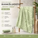 Greitai džiūstantis rankšluostis „Wave Lines“ 160 x 80 cm
