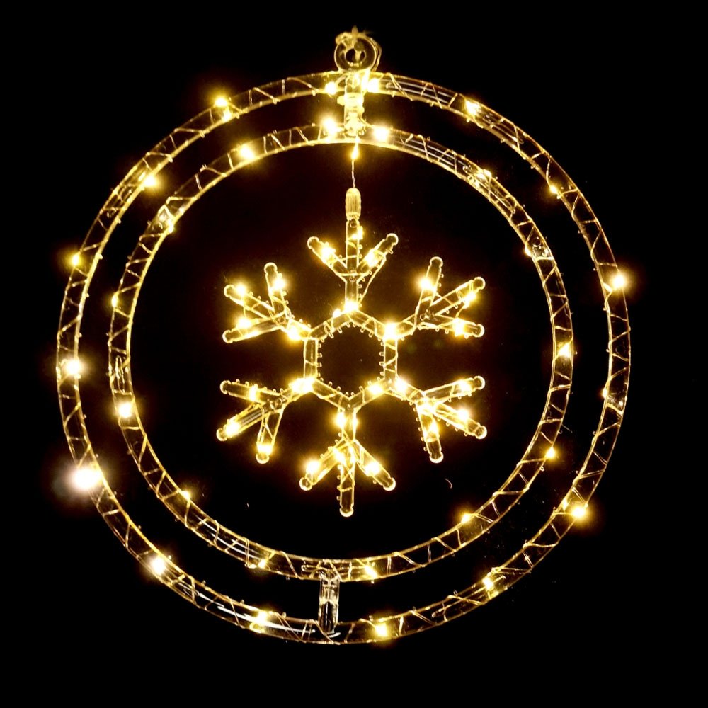 kaledine-sviecianti-dekoracija-snaige-ratelyje-60-led-siltai-balta-baterijomis-maitinama Kalėdinė šviečianti dekoracija – snaigė ratelyje, 60 LED, šiltai balta, baterijomis maitinama - Image 1