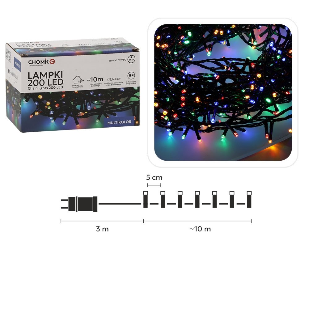kaledines-led-girliandos-200-led-daugiaspalves-10-m Kalėdinės LED girliandos, 200 LED, daugiaspalvės, 10 m - Image 1