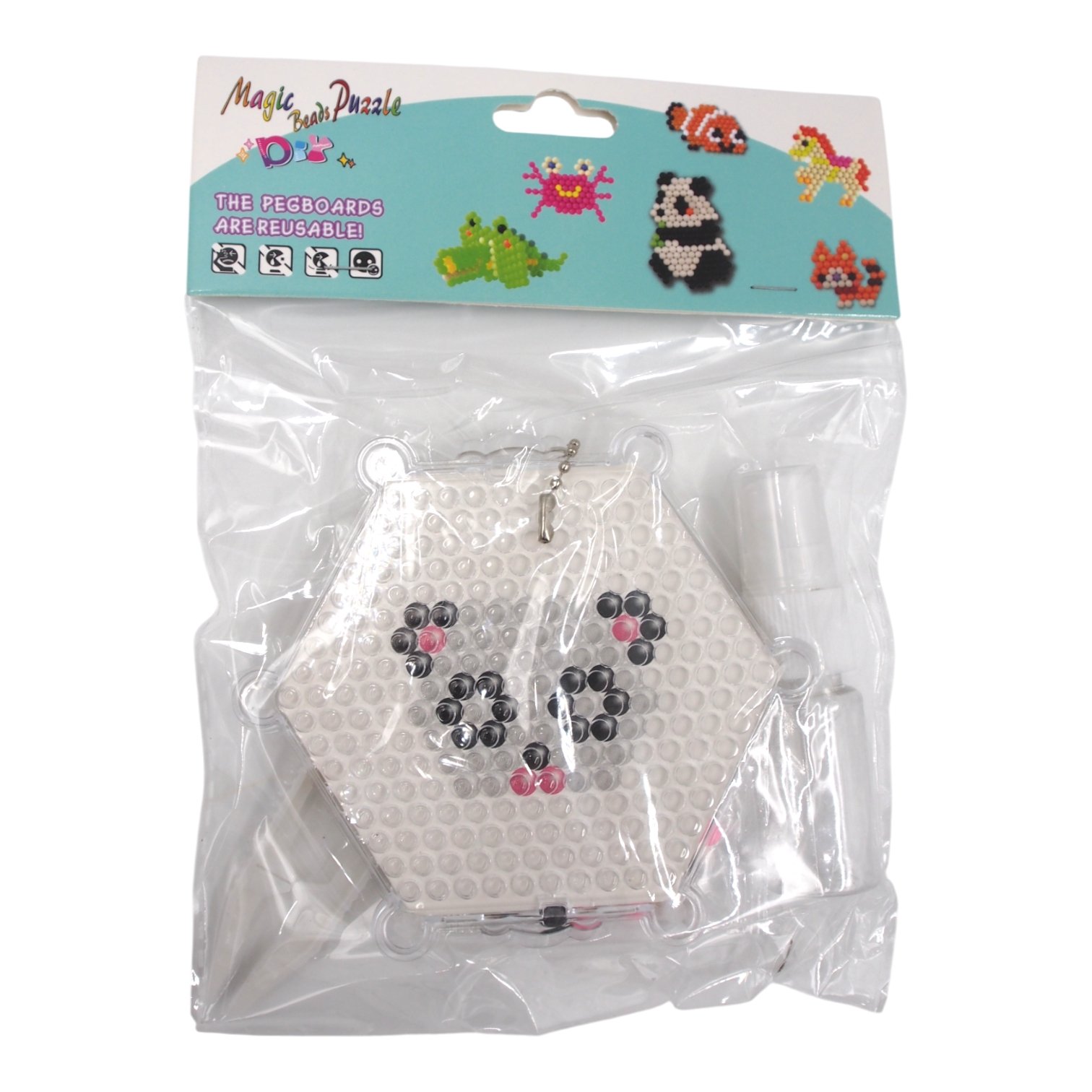 karoliuku-rinkinys-su-pagrindu-panda Vandens karoliukai „Magic Beads“ - Panda - Image 1