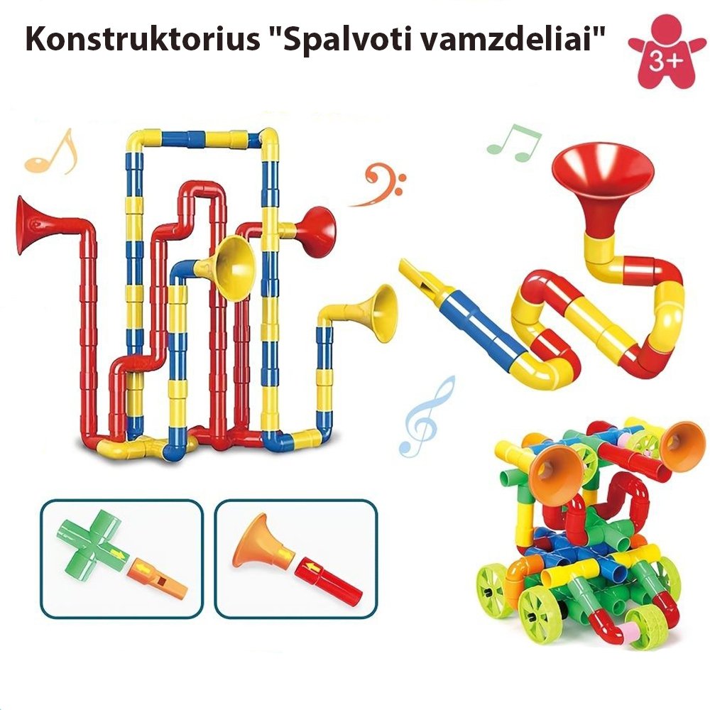 konstruktorius-spalvoti-vamzdeliai-76-vnt Konstruktorius "Spalvoti vamzdeliai", 76 vnt - Image 1