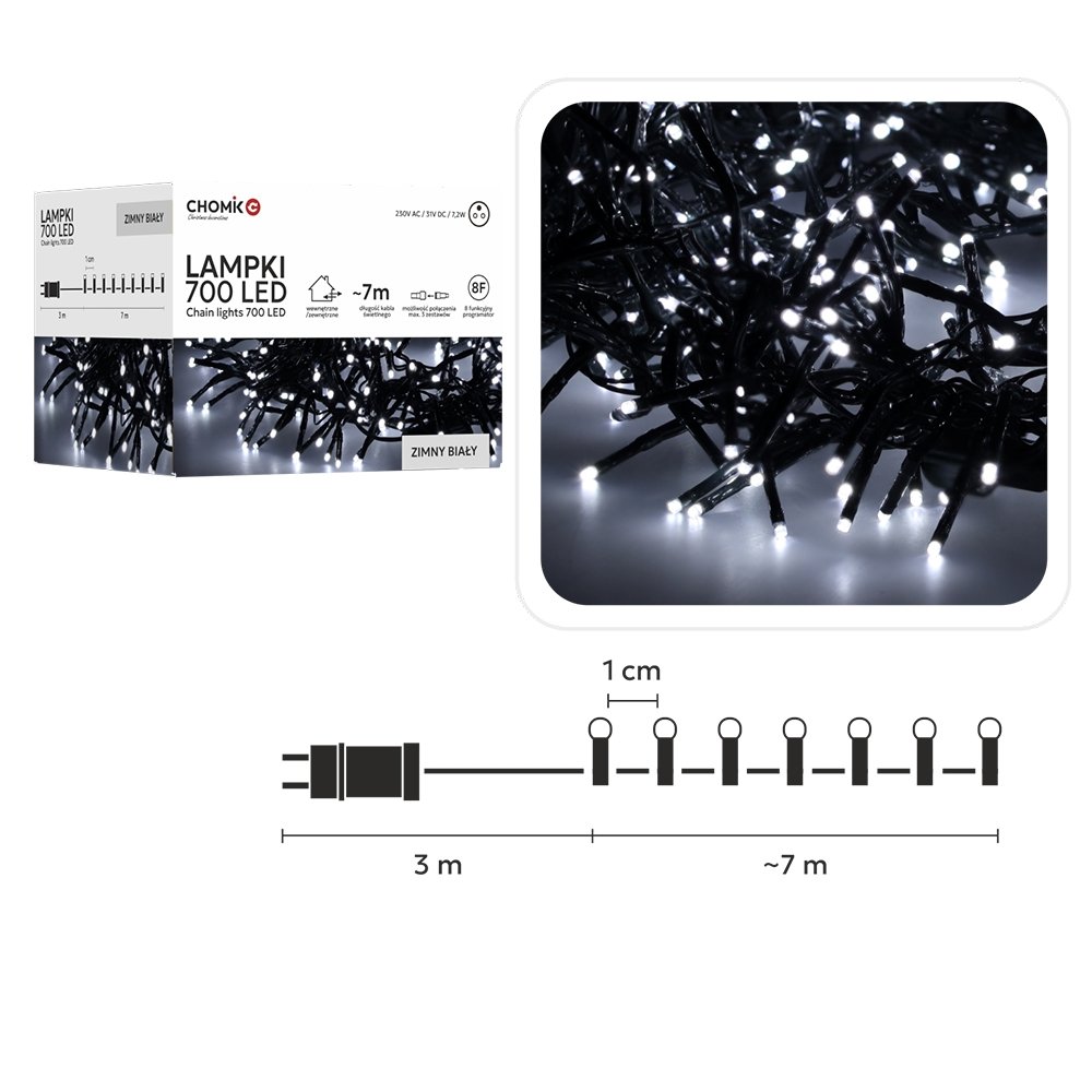 led-girlianda-700-led-7-m-saltai-balta LED girlianda 700 LED, 7 m, šaltai balta - Image 1