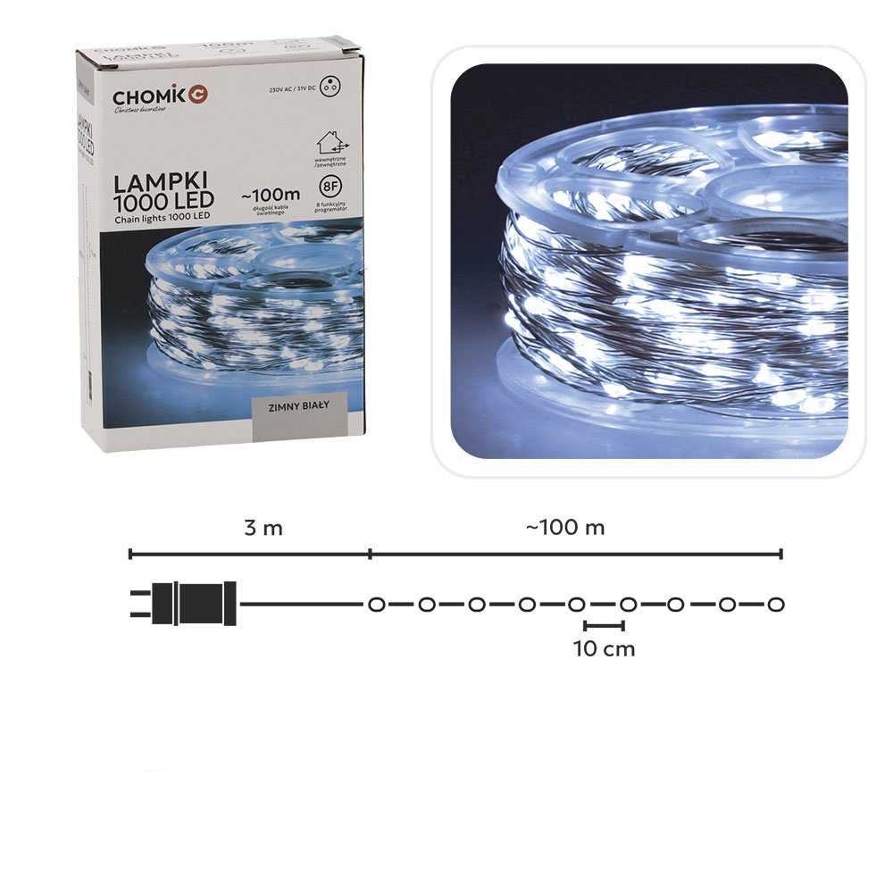 led-girlianda-wire-light-1000-led-saltai-balta-100-m LED girlianda „Wire Light“ 1000 LED, šaltai balta, 100 m - Image 1