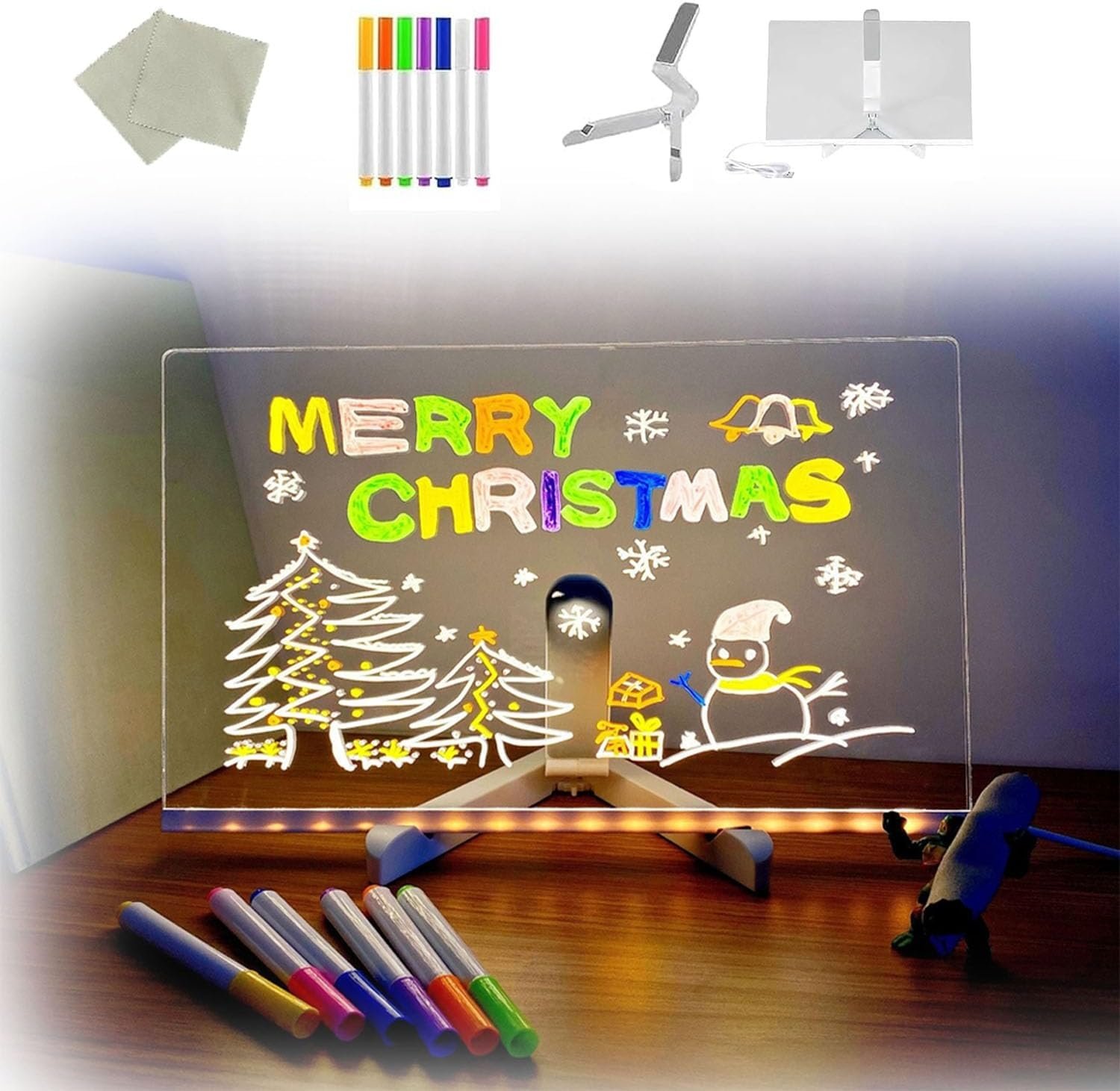 led-piesimo-dekoracija DIY LED piešimo lenta su šviečiančiu akrilo paviršiumi - Image 1