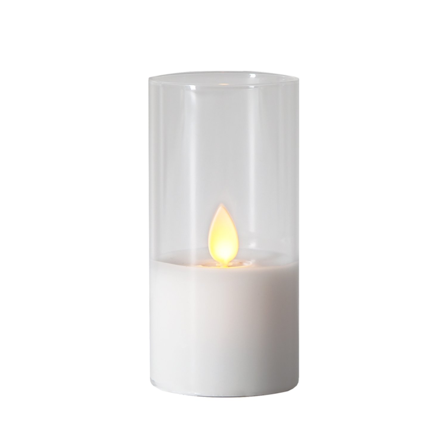 led-zvake-su-tikro-stiklo-gaubtu-10-cm LED žvakė su tikro stiklo gaubtu, 10 cm - Image 1