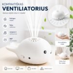 Mini ventiliatorius su skraidančiu kamuoliuku (baltas)