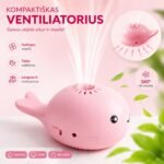 Mini ventiliatorius su skraidančiu kamuoliuku (rožinis)
