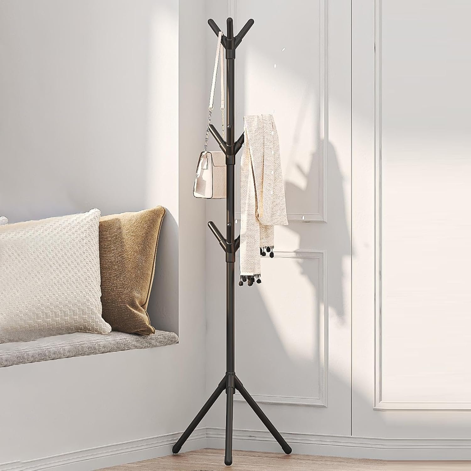 pastatoma-drabuziu-kabykla-su-kabliukais-170-cm Pastatoma drabužių kabykla su kabliukais (170 cm) - Image 1