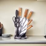 8 dalių virtuvinių peilių rinkinys su besisukančiu stovu - Image 2