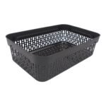 Plastikinė dėžė su dangčiu 40×30×13 cm JUODA - Image 2