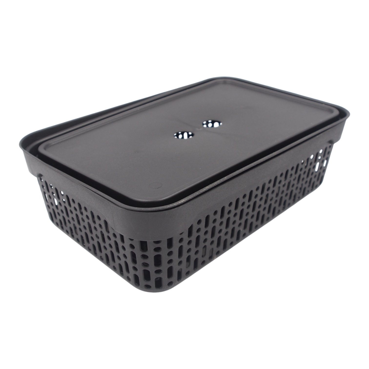 plastikine-deze-su-dangciu-403013-cm-juoda Plastikinė dėžė su dangčiu 40×30×13 cm JUODA - Image 1