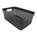 Plastikinė dėžutė su dangčiu, 30×20×13 cm JUODA - Image 2