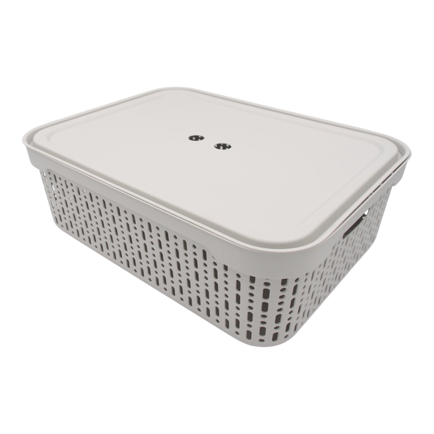 plastikine-dezute-su-dangciu-30209-cm-balta Plastikinė dėžutė su dangčiu, 30×20×9 cm BALTA - Image 1