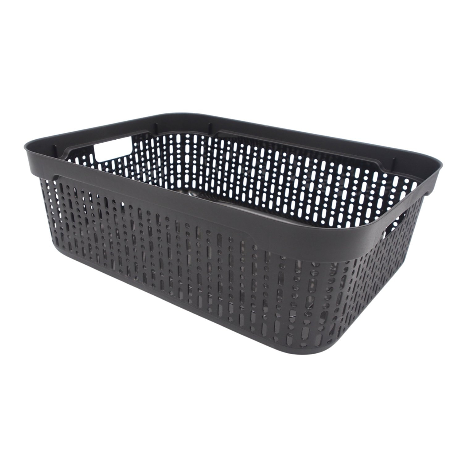 plastikine-dezute-su-skylutemis-30-20-9-cm-juoda Plastikinė dėžutė su skylutėmis, 30 × 20 × 9 cm JUODA - Image 1