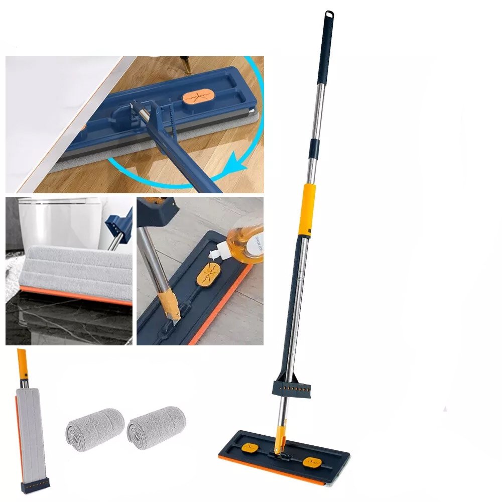 plokscias-grindu-sluostes-rinkinys-su-vandens-isspaudimo-sistema Plokščias grindų šluostės rinkinys su vandens išspaudimo sistema - Image 1