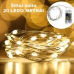 Šiltai balta LED girlianda, 20 LED, 2 m AA