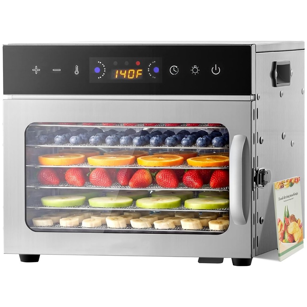 vaisiu-ir-maisto-dziovykle-400-w-6-padeklu-nerudijancio-plieno Vaisių ir maisto džiovyklė 400 W, 6 padėklų, nerūdijančio plieno - Image 1