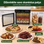 Vaisių ir maisto džiovyklė 800 W, 18 padėklų, nerūdijančio plieno korpusas - Image 3